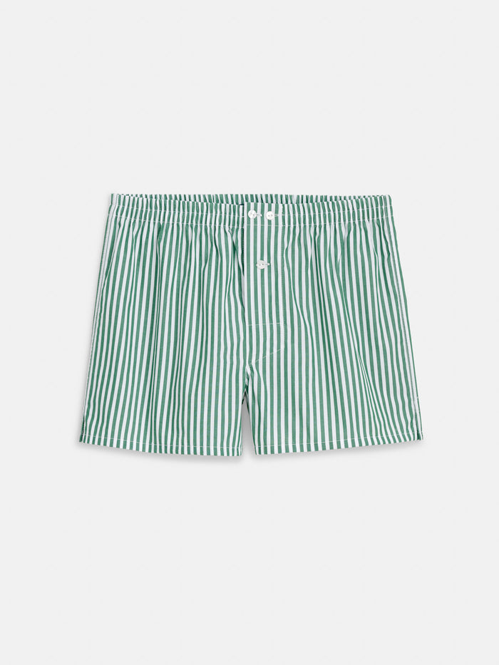 Schostal Boxer Shorts In Green Stripe