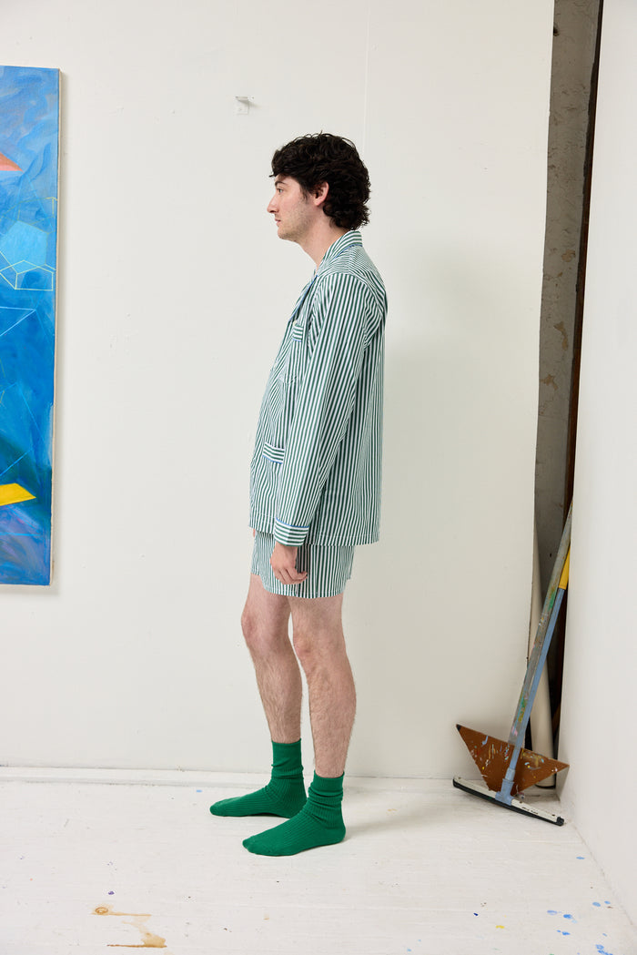 Schostal Boxer Shorts In Green Stripe