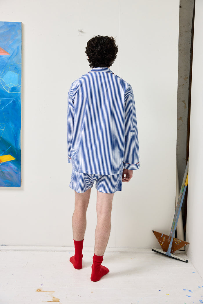 Schostal Boxer Shorts In Navy Stripe