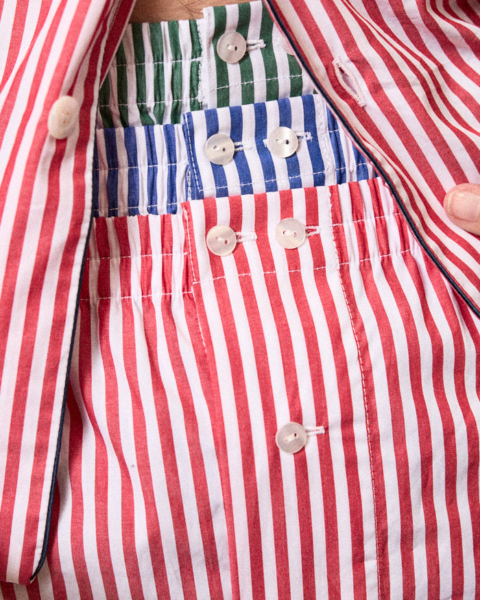 Schostal Boxer Shorts In Green Stripe