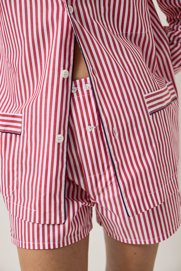 Schostal Boxer Shorts In Red Stripe