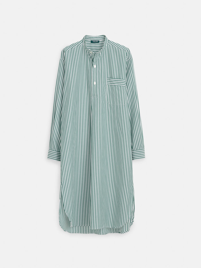 Schostal Nightshirt In Green Stripe