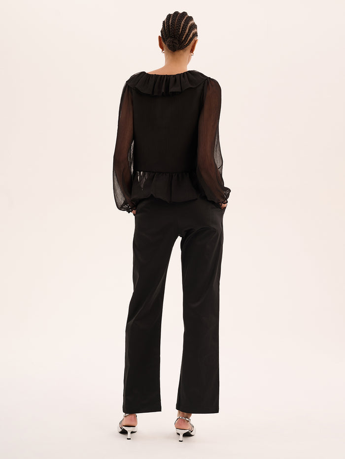 Selina Chiffon Top in Black