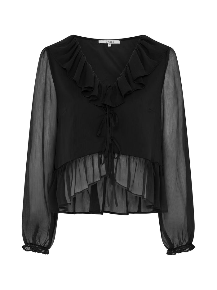 Selina Chiffon Top in Black
