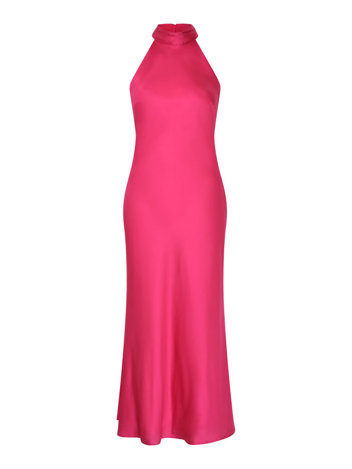 Seychelles Drape Back Detail Dress in Magenta