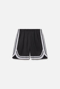 Shaolin Oversized Court Shorts / Black x White
