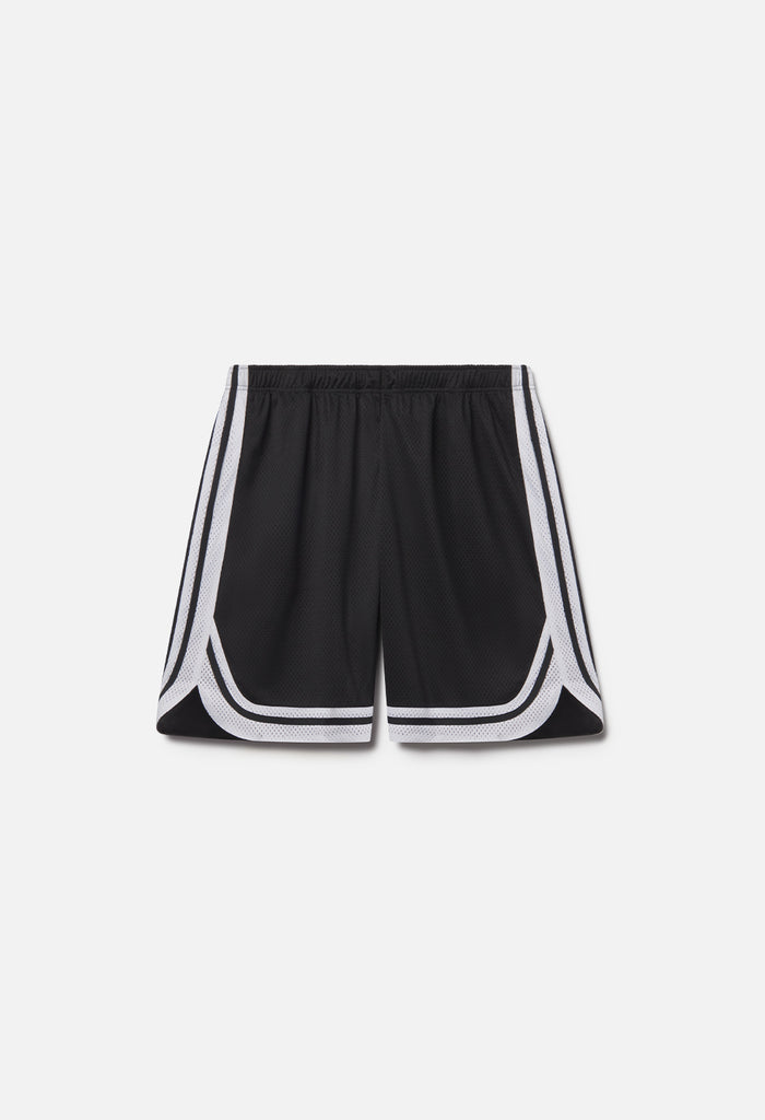 Shaolin Oversized Court Shorts / Black x White