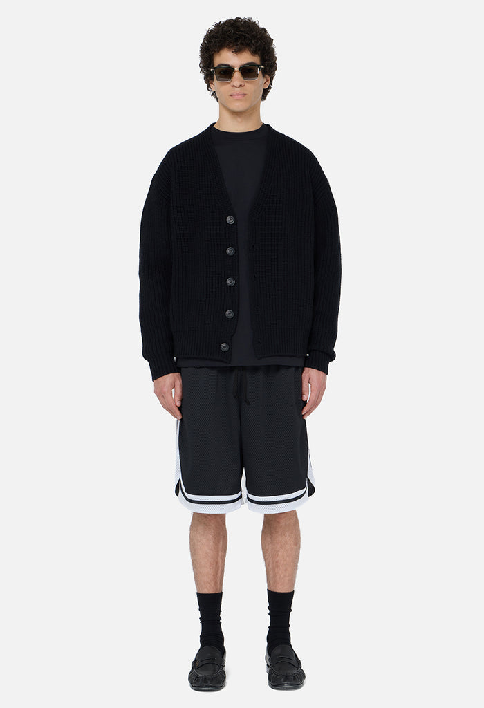 Shaolin Oversized Court Shorts / Black x White