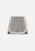 Shaolin Oversized Court Shorts / Grey x Tan