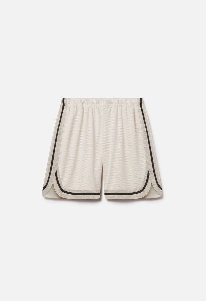 Shaolin Oversized Court Shorts / Salt x Tan