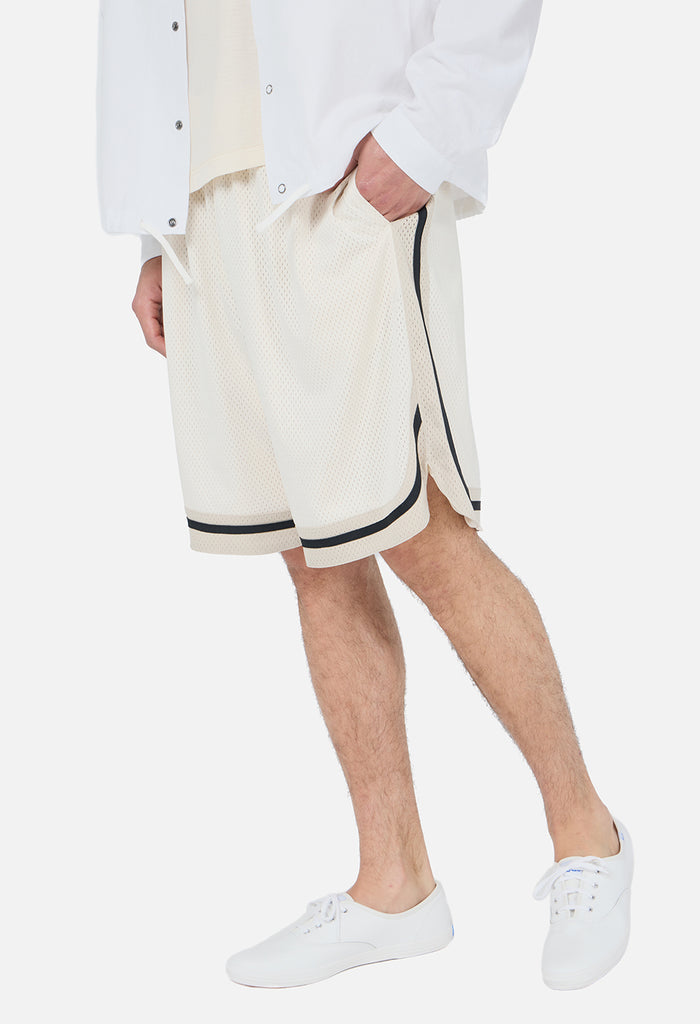 Shaolin Oversized Court Shorts / Salt x Tan
