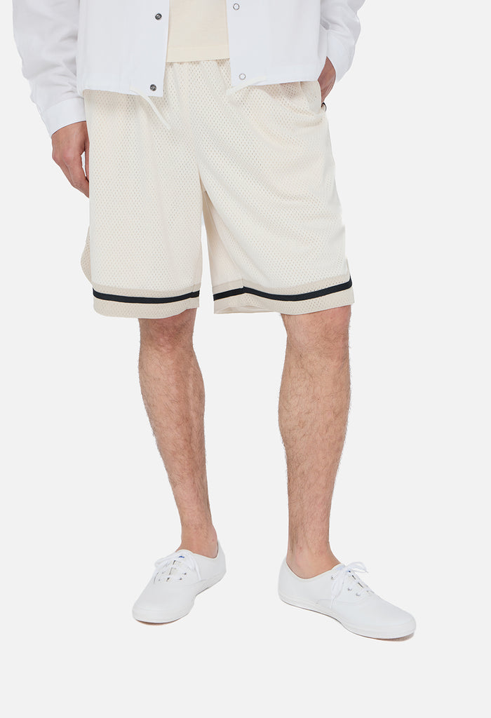 Shaolin Oversized Court Shorts / Salt x Tan