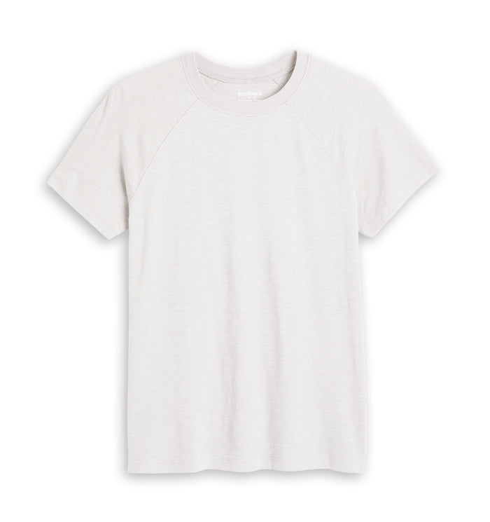 Short Sleeve Jersey Slub Raglan Tee - Natural