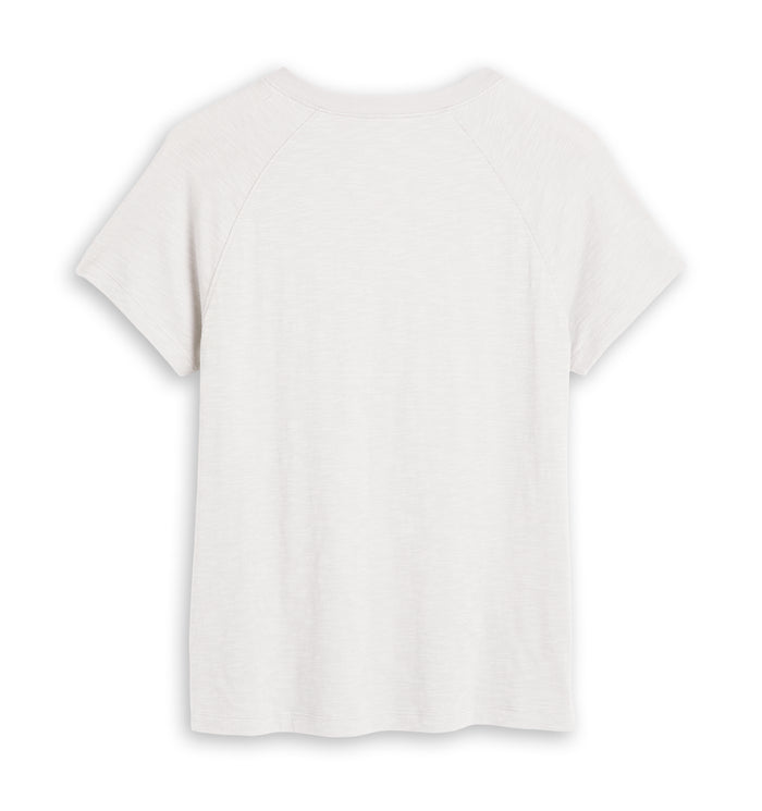 Short Sleeve Jersey Slub V Neck Tee - Natural