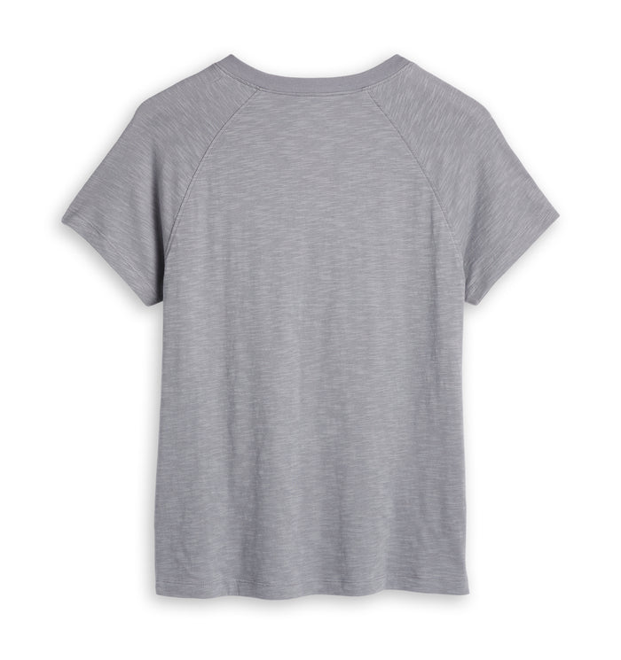 Short Sleeve Jersey Slub V Neck Tee - Ultimate Gray
