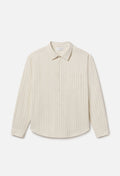 Silk Linen Cloak Button Up / Salt Stripe