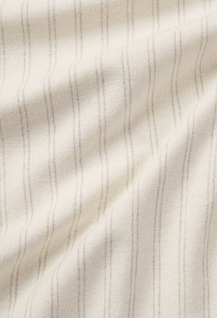 Silk Linen Cloak Button Up / Salt Stripe