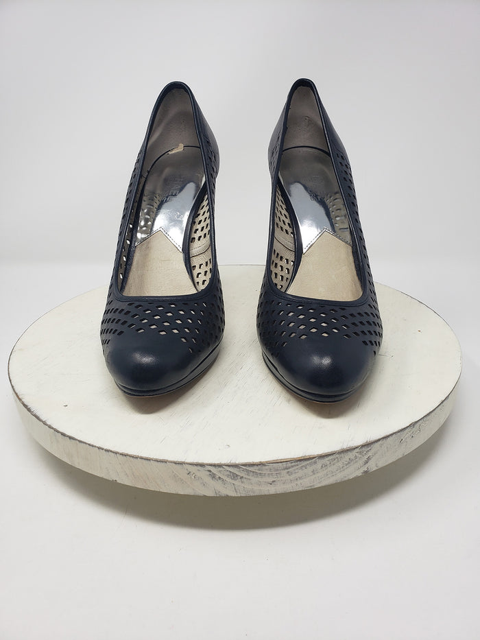 Michael Kors Size 8.5 Black Perforated Dots Heels