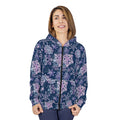 Snowflake All-Over Zip Hoodie — Navy & Pink Winter Pattern - 314 Originals