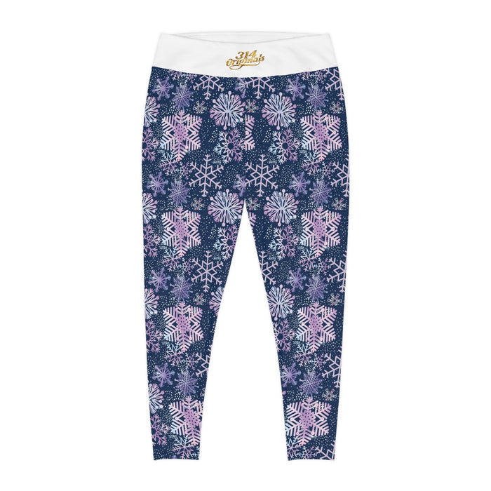 Snowflake Plus Size Leggings — Subtle Side Script Graphic, Comfortable Everyday Activewear - 314 Originals