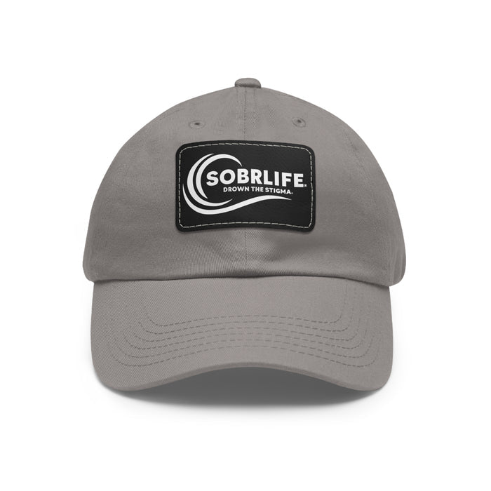 SOBRLIFE Dad Hat with Leather Patch - White Logo