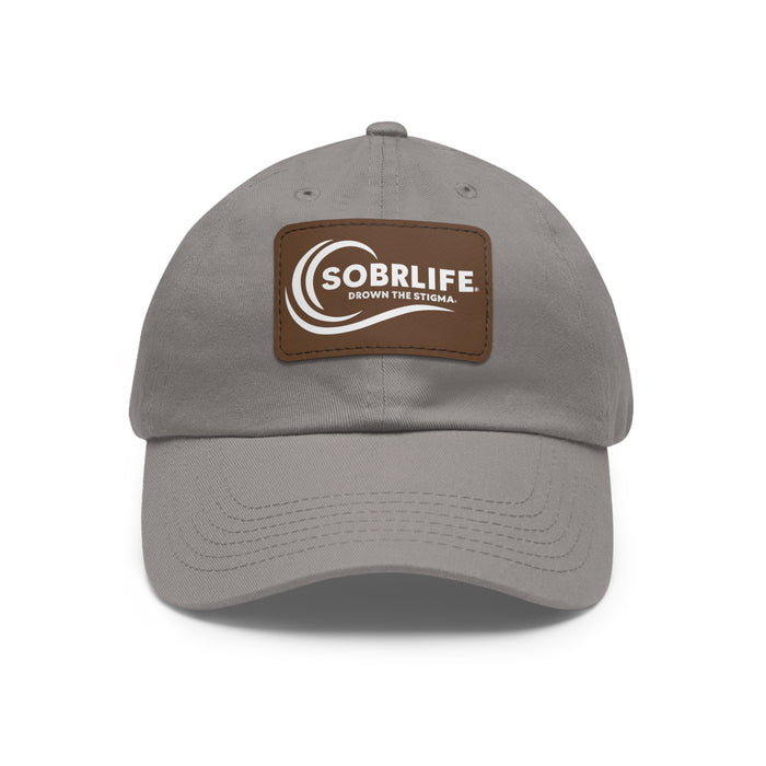 SOBRLIFE Dad Hat with Leather Patch - White Logo