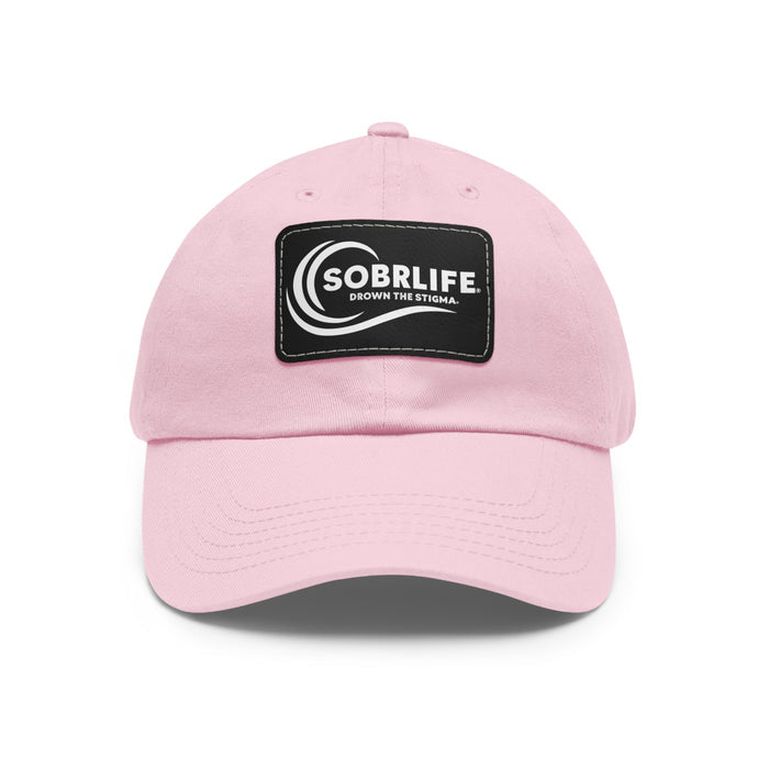 SOBRLIFE Dad Hat with Leather Patch - White Logo