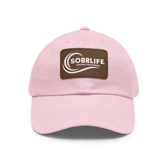 SOBRLIFE Dad Hat with Leather Patch - White Logo
