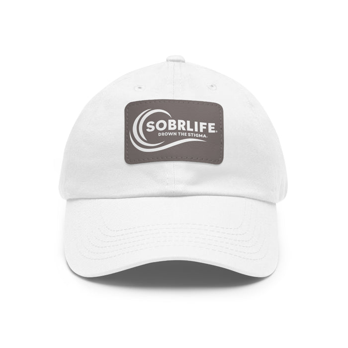 SOBRLIFE Dad Hat with Leather Patch - White Logo