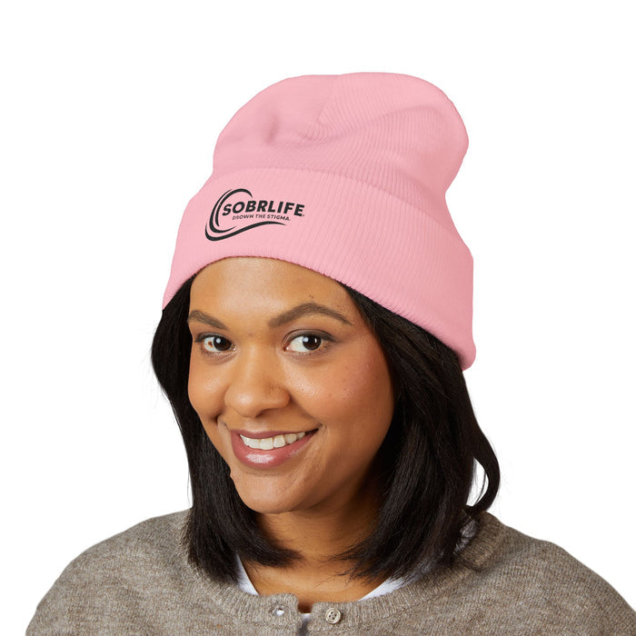 SOBRLIFE Embroidered Classic Cuffed Beanie - Keep Warm & Drown the Stigma