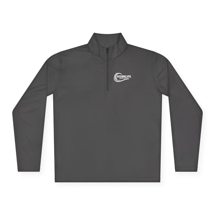 SOBRLIFE Unisex Quarter-Zip Pullover – White Logo