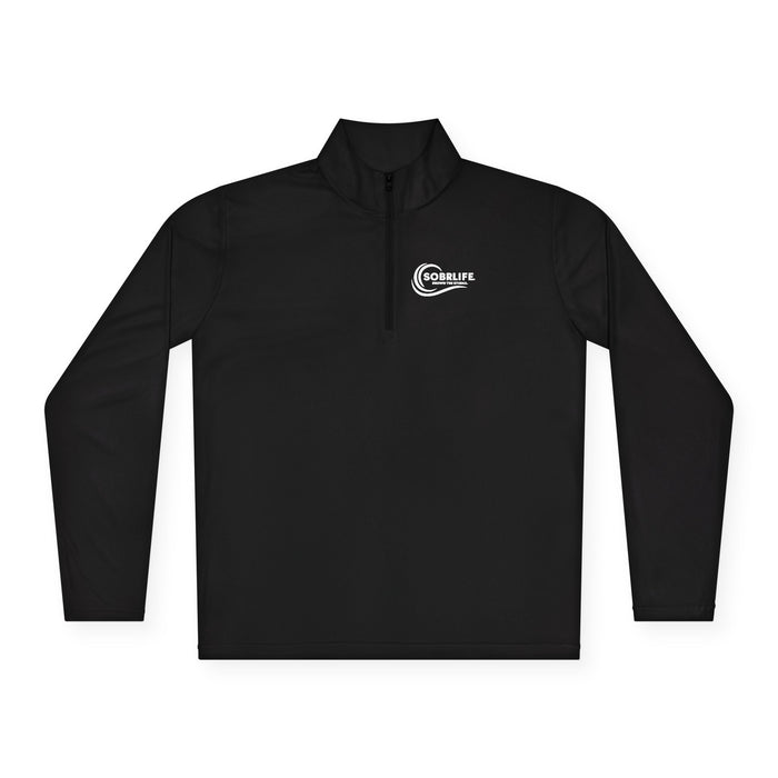 SOBRLIFE Unisex Quarter-Zip Pullover – White Logo