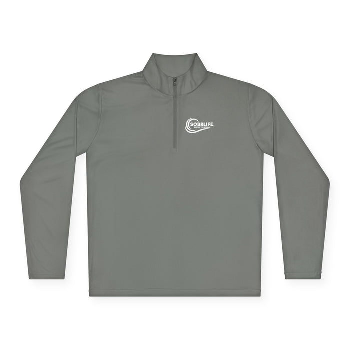 SOBRLIFE Unisex Quarter-Zip Pullover – White Logo