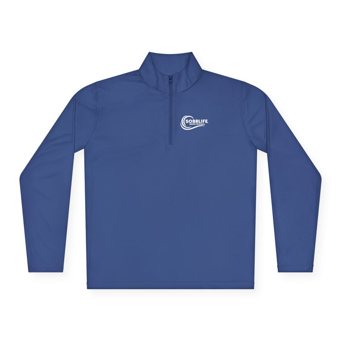 SOBRLIFE Unisex Quarter-Zip Pullover – White Logo