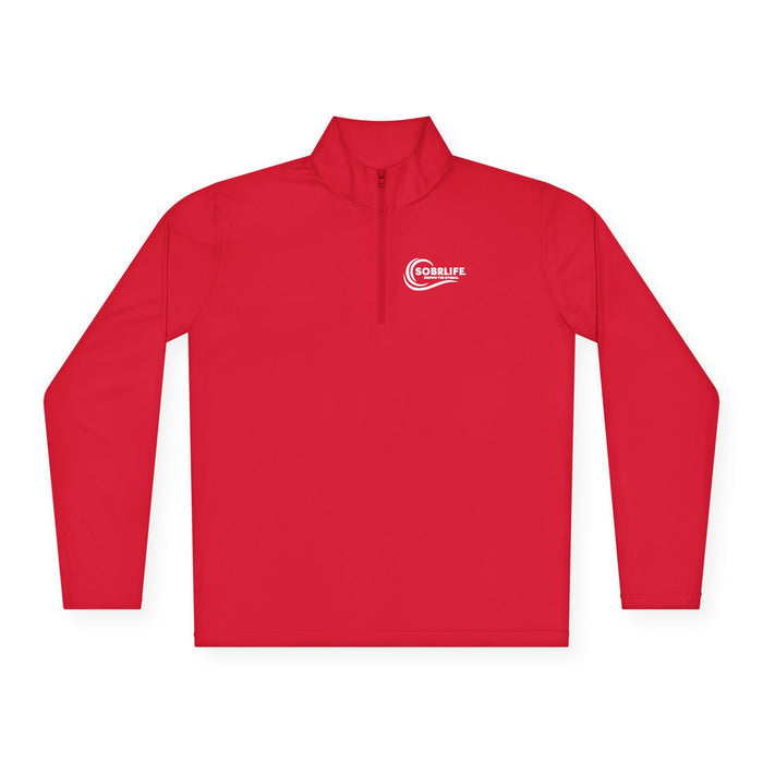 SOBRLIFE Unisex Quarter-Zip Pullover – White Logo