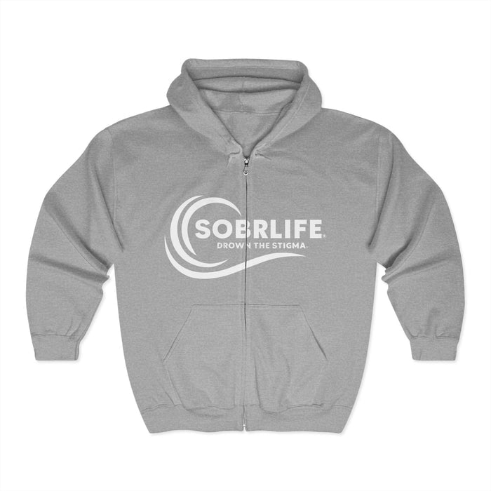 SOBRLIFE Zip-Up Hoodie - White Logo
