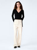 Soleil Knitted Wrap Top in Black