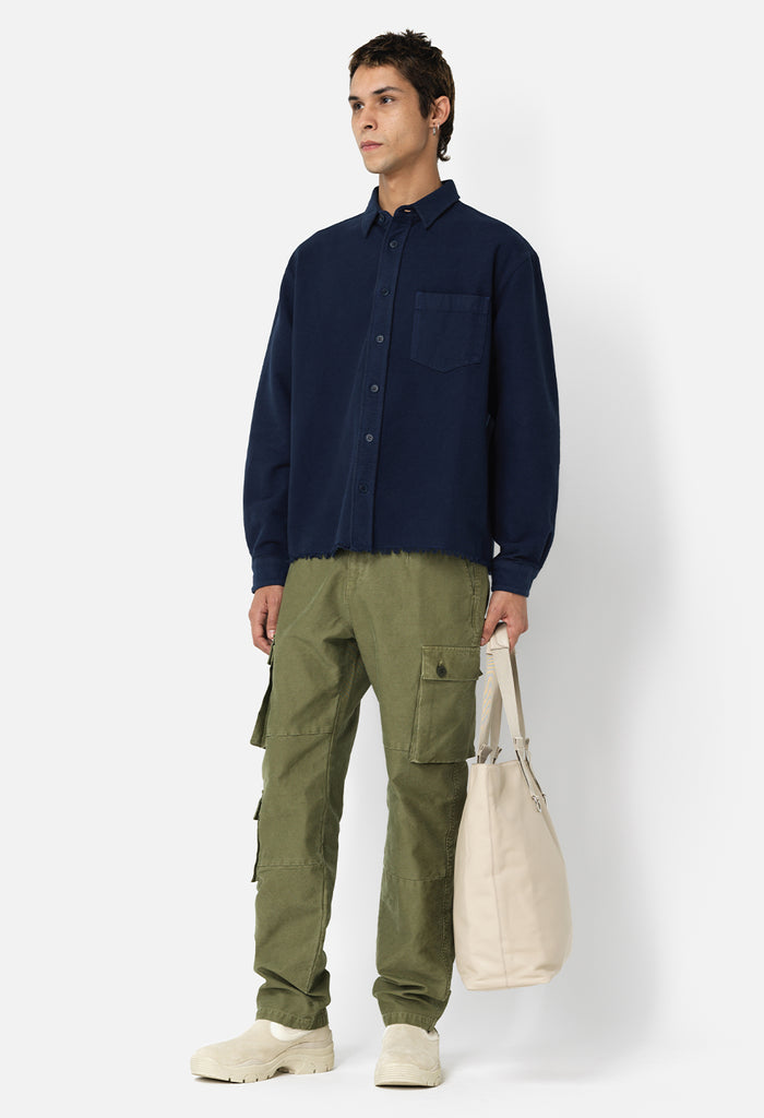 Solid Hemi Oversized Shirt / Navy