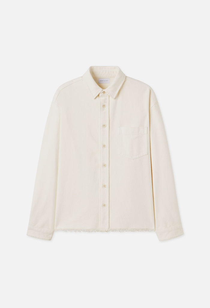 Solid Hemi Oversized Shirt / Salt