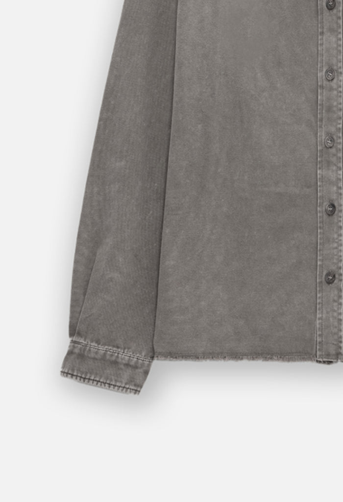 Solid Hemi Oversized Shirt / Washed Black
