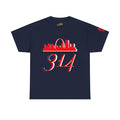 St. Louis 314 Skyline Tee — Red Gateway Arch City Number T-Shirt - 314 Originals