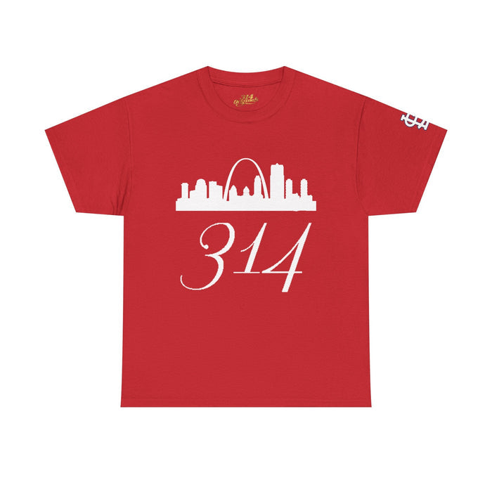 St. Louis 314 Skyline Tee — Red Gateway Arch City Number T-Shirt - 314 Originals