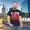 St. Louis Skyline Tee — Red STL Lettering Graphic T-Shirt - 314 Originals