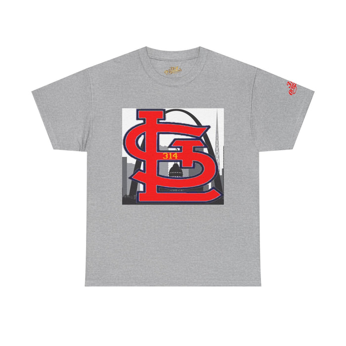 St. Louis Skyline Tee — Red STL Lettering Graphic T-Shirt - 314 Originals