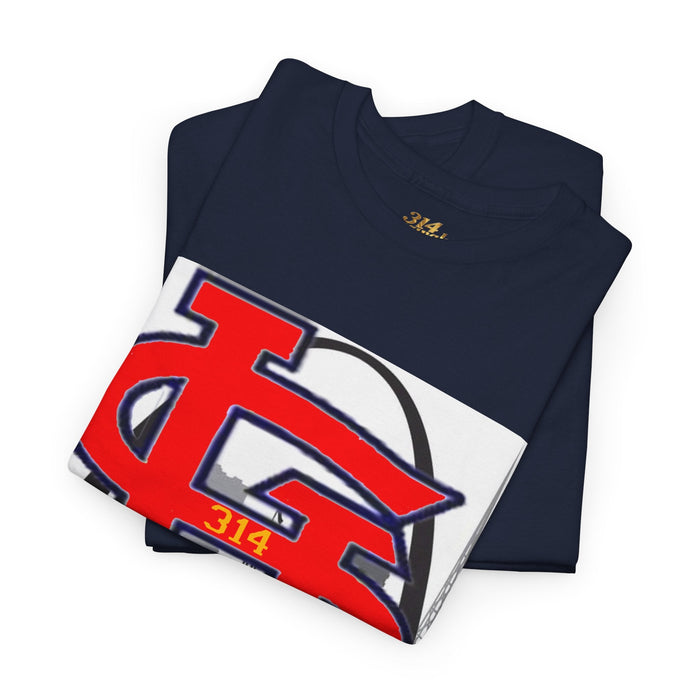 St. Louis Skyline Tee — Red STL Lettering Graphic T-Shirt - 314 Originals