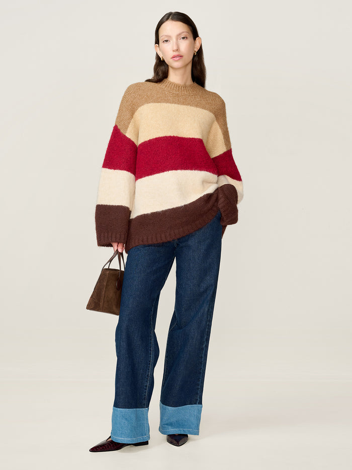 Omnes Constance Stripe Jumper in Brown