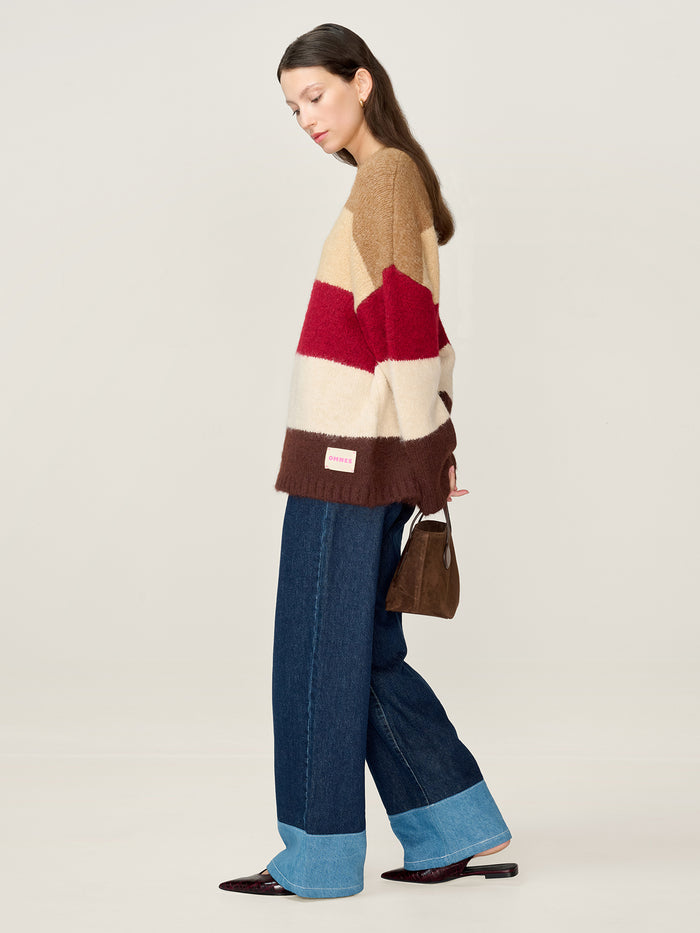 Omnes Constance Stripe Jumper in Brown