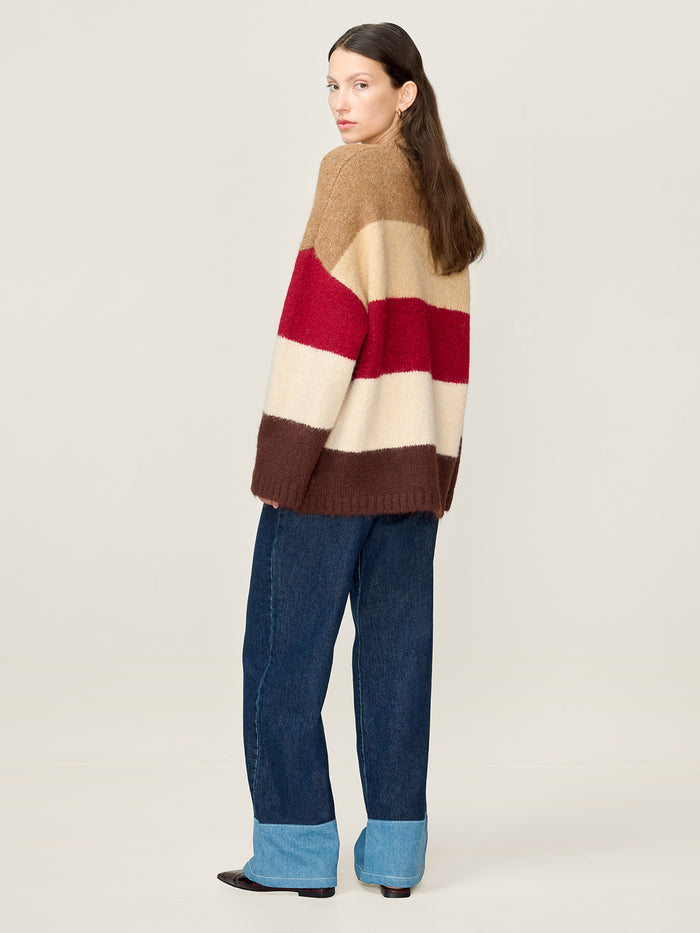 Omnes Constance Stripe Jumper in Brown
