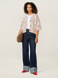 Hopper Cardigan in Brown and Cream