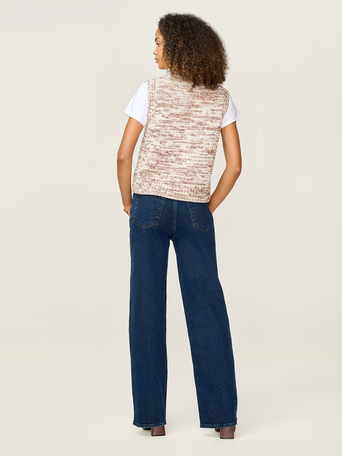 STUDIO OMNES Matilda Vest in Brown and Cream